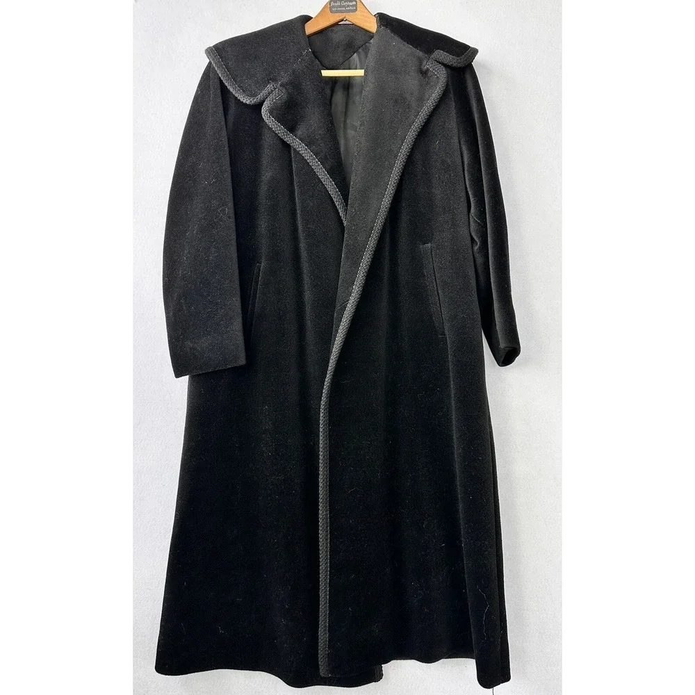 VTG‎ Forstmann Formal wool Coat Long Classic Retro Old Money Women's L Black